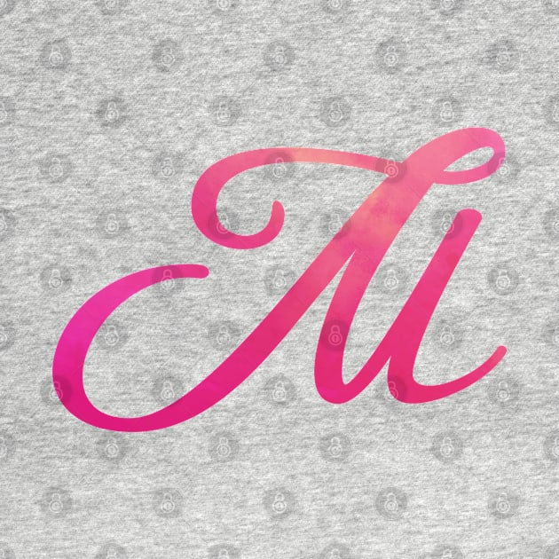 Letter M Monogram, Pink Color Personalized Design by Star58